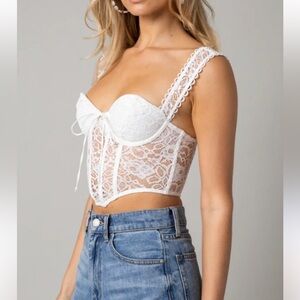 NWT Olivaceous Lace Corset Top